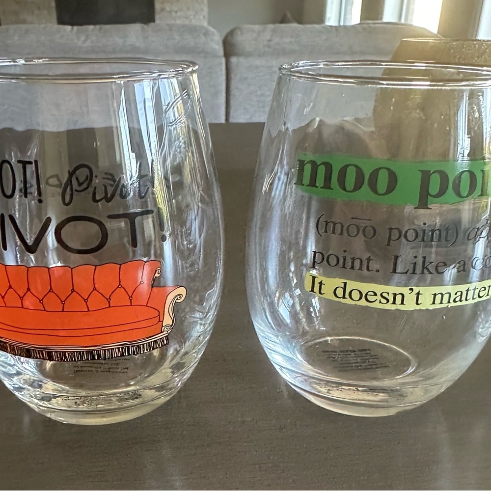 Friends Themed Stemless Wine Glass Set